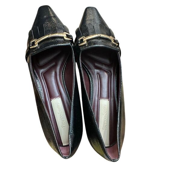 Franco Sarto Women's Black Leather Rina Pointed Toe Slip on Loafer Flats Size 7 - Picture 5 of 8